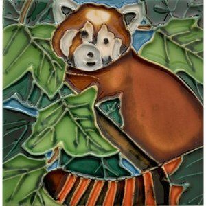 Red Panda Decorative Ceramic Wall Art Tile 4x4 New Gift Backsplash